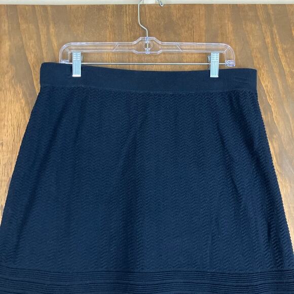 CAbi Womens Skirt Navy Blue Bon Voyage Knit Pull On Elastic Waist #290 Large - Picture 2 of 10